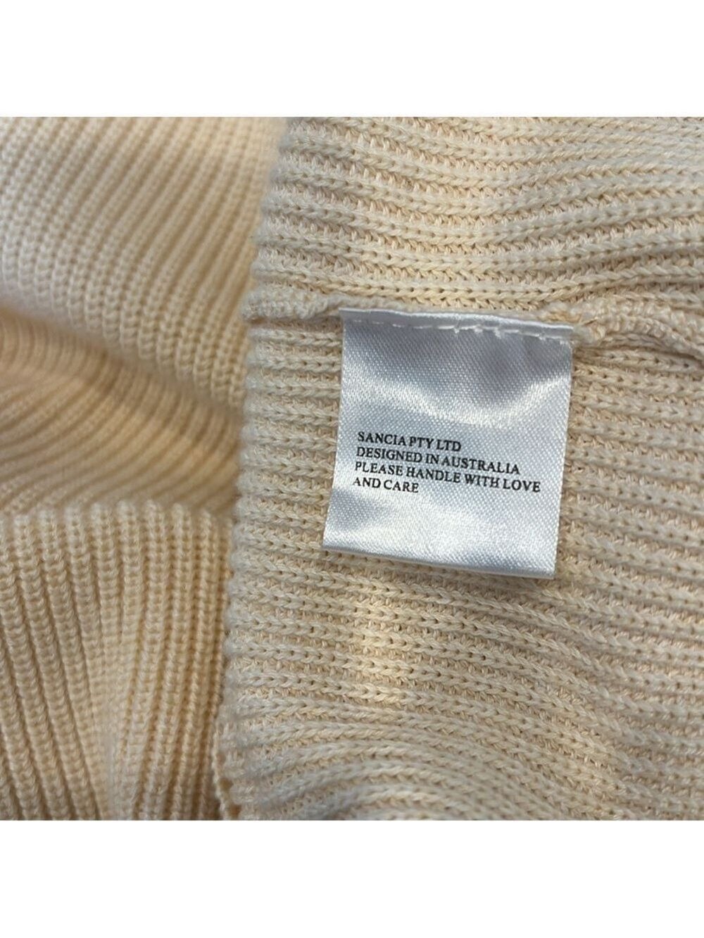 Knit Short Sleeve Mini Dress in Cream - Picture 5 of 12